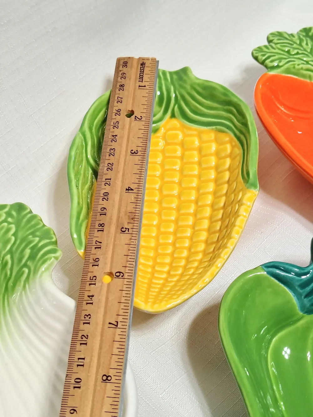 6 Piece Vintage 50s Vegetable Snack/Dip  Serving Dishes / Bowls Colorful Set